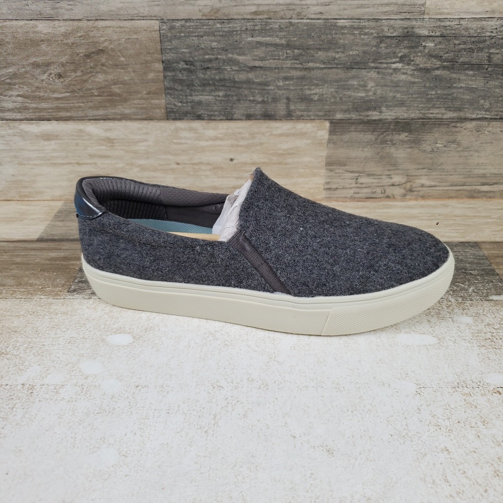 Dr Scholls Nova Womens Shoes Sz 8 M Chargrey Wool Comfort Slip-On Sneakers